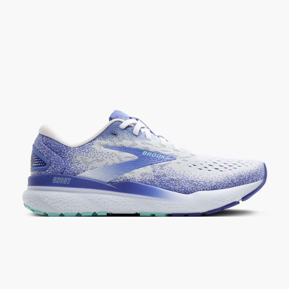Brook Women's Ghost 16 - White/Amparo Blue/Limpet Shell