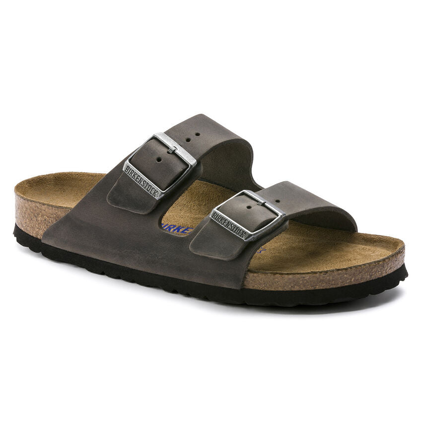 Birkenstock Womens Arizona Soft Footbed Oiled Leather - Medium/Narrow - Iron