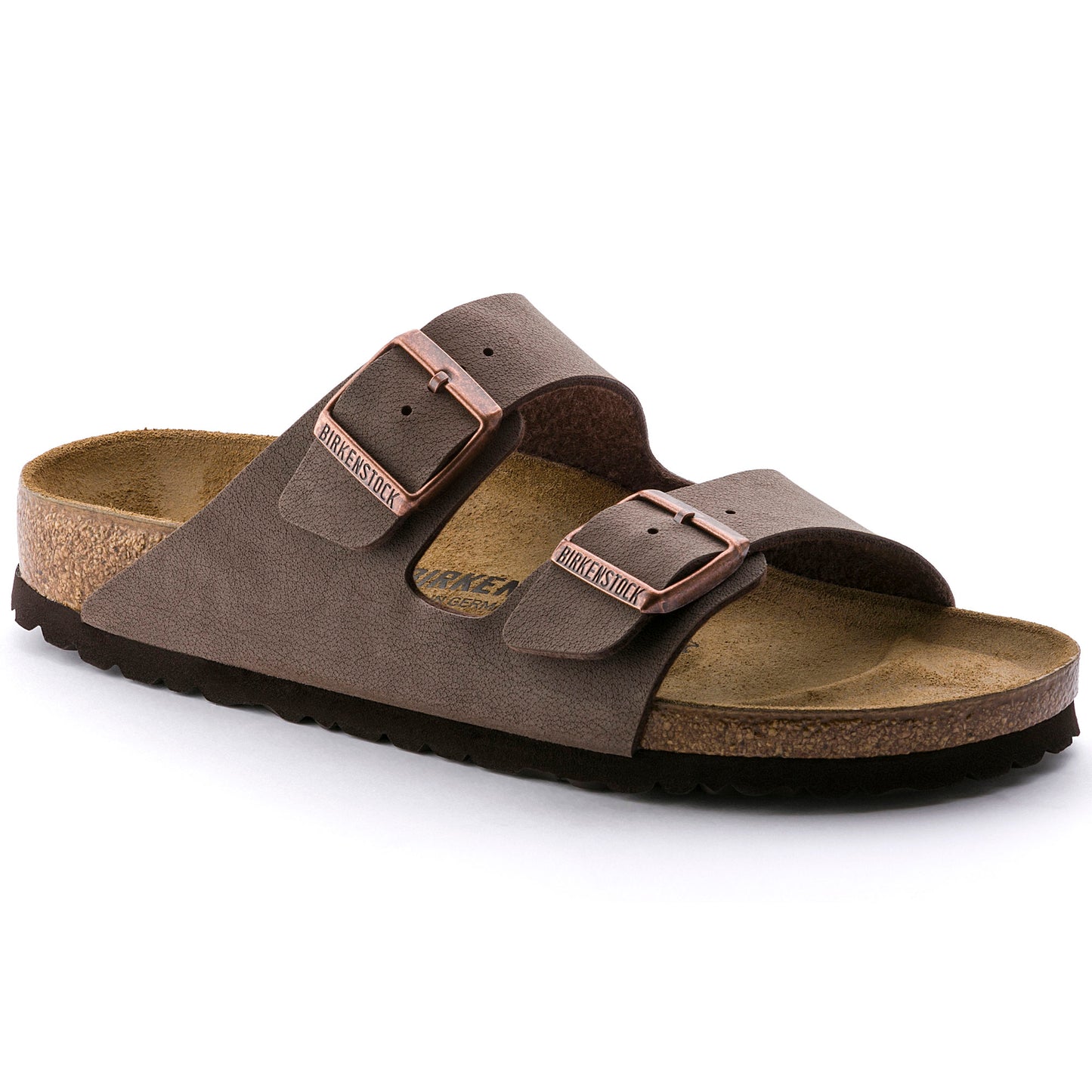 Birkenstock Womens Arizona Birkibuc Sandals Mocha/Stone Medium/Narrow