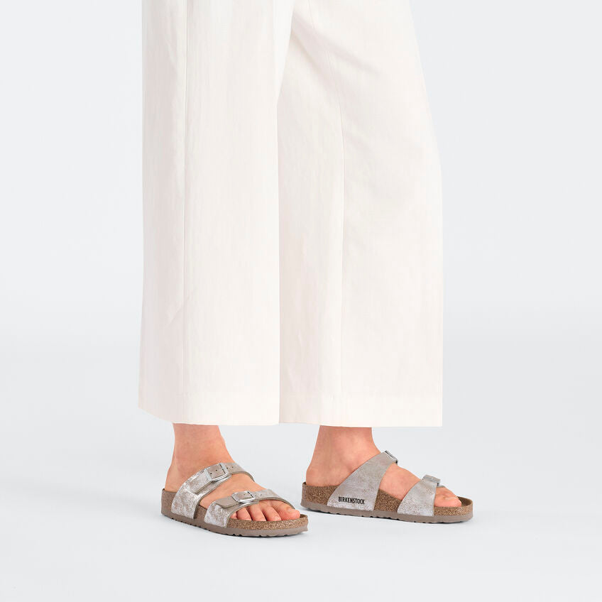 Fashion metallic silver birkenstock sandals