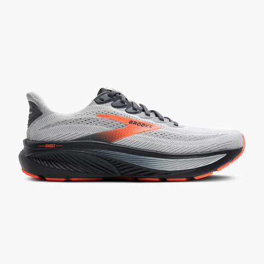 Brooks Men's Ghost 17  - Oyster Mushroom/Orange/Ebony