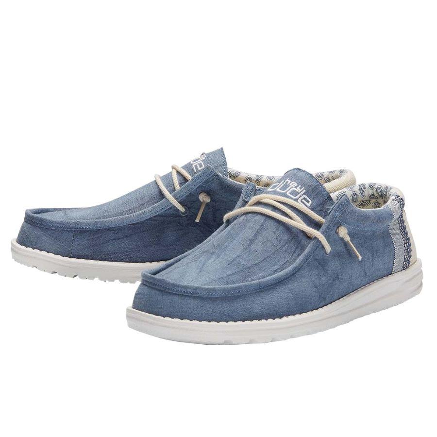 Shoes Hey Dude Wally Break Stitch M 40015-410 blue - KeeShoes